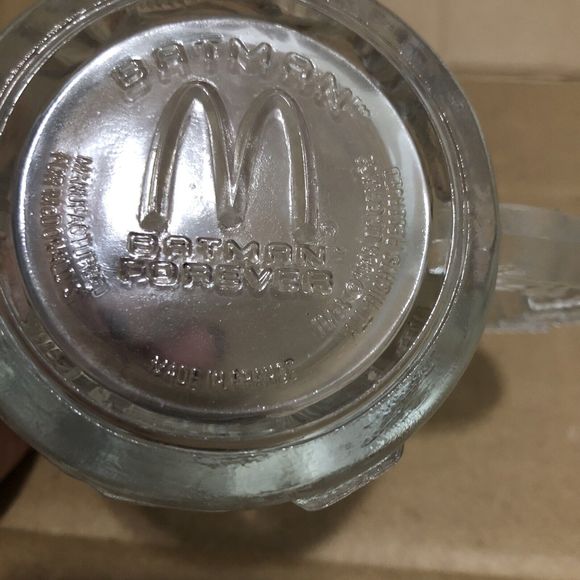 Vintage 1995 BATMAN McDonald's "Batman Forever" Clear Glass Mug Cup DC Comics - Picture 16 of 16